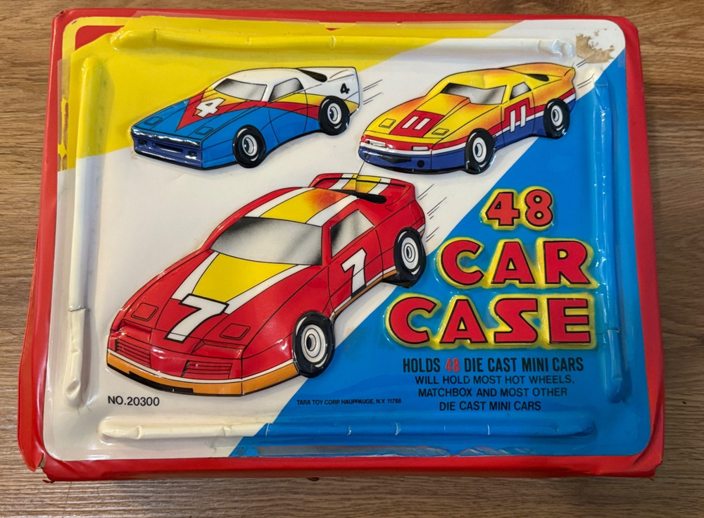🚗 48 Car Case w/ Diecast Cars Hot Wheels Matchbox Zylmex Yatming Lot Vintage